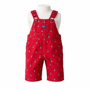 Size 3M Limited Edition OshKosh Baby Nutcracker Print Corduroy Overalls - Red